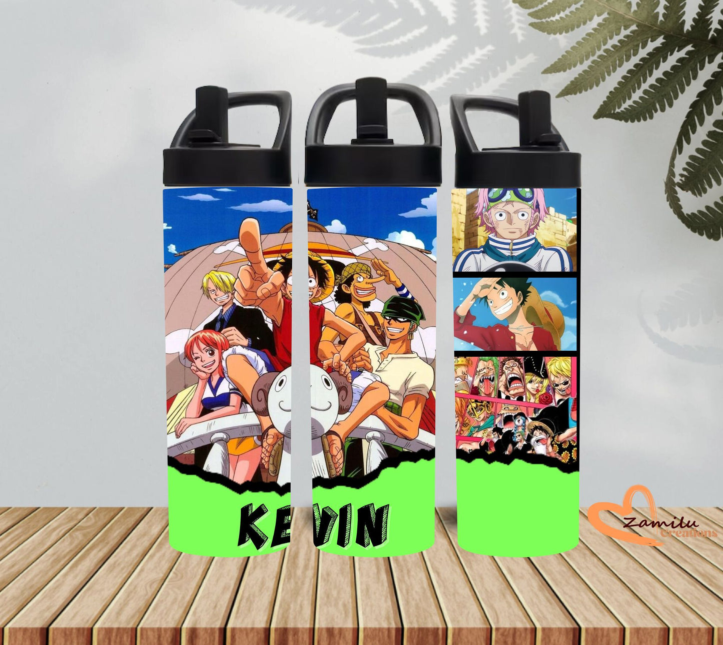 One Piece Personalized Tumbler – 20 oz Anime Stainless Steel Cup with Straw | Custom Name Mug for Anime Fans, Luffy Mug Gift Personalized