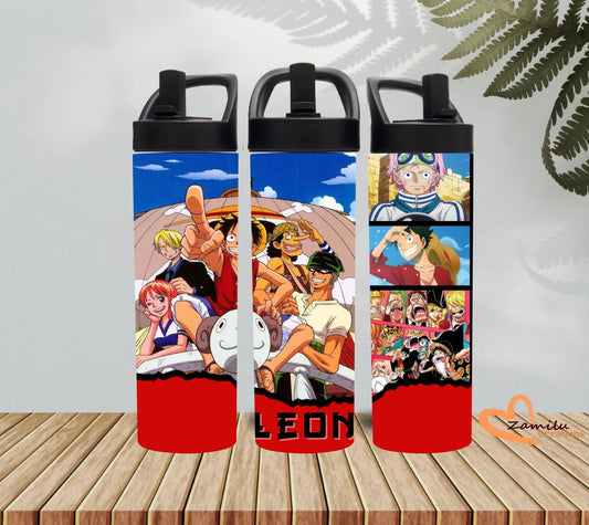 One Piece Personalized Tumbler β 20 oz Anime Stainless Steel Cup with Straw | Custom Name Mug for Anime Fans, Luffy Mug Gift Personalized