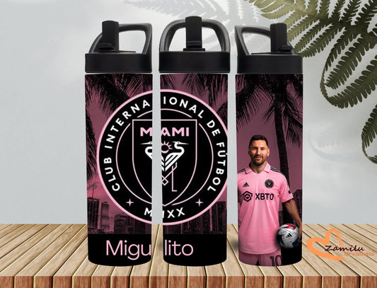 Personalized Inter Miami Sport Water Bottles β 20 Oz  Messi Edition β½