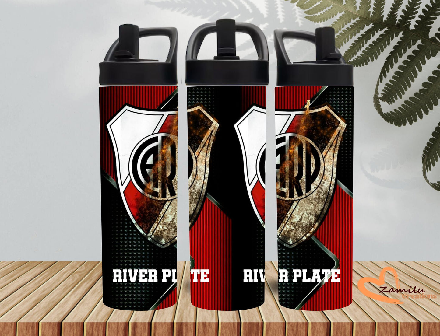 Personalized River Plate 30 oz - 40 oz Tumbler with Handle – Boca Junior team – Custom Stainless Steel Water Bottle – Gift for Soccer Fans & Athletes