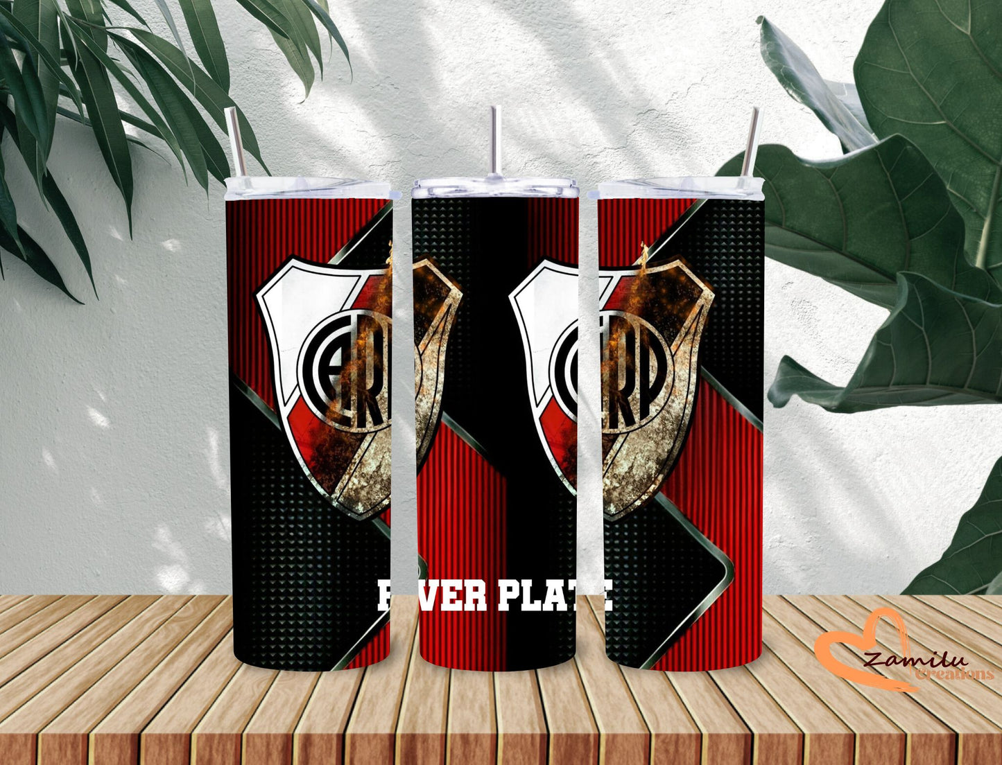 Personalized River Plate 30 oz - 40 oz Tumbler with Handle – Boca Junior team – Custom Stainless Steel Water Bottle – Gift for Soccer Fans & Athletes