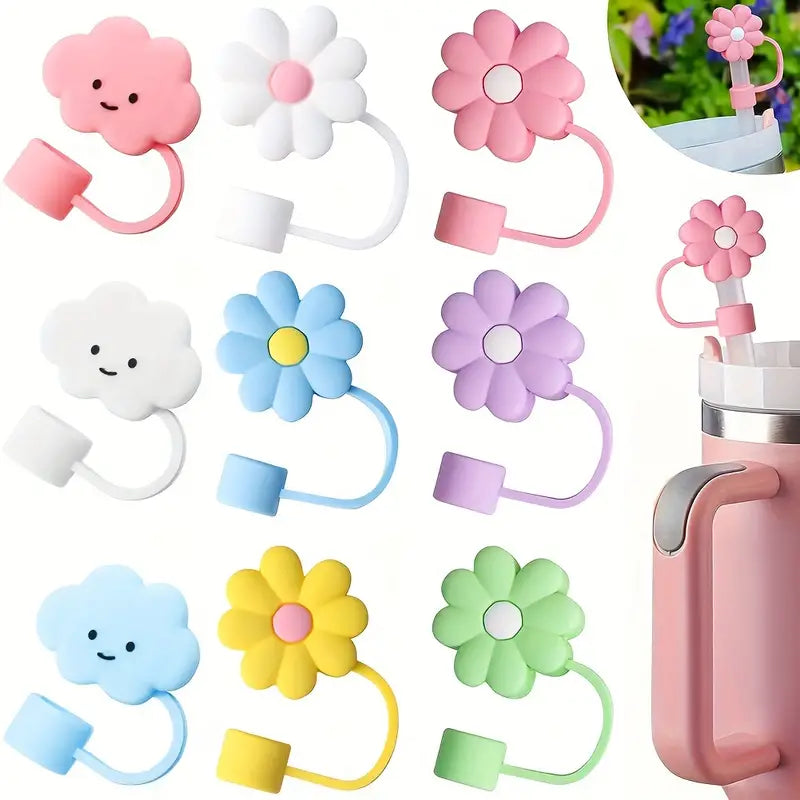 Silicone Straw Covers and Toppers for 30 - 40oz Tumblers with Handle Dust - Proof