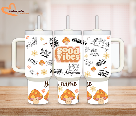 Daily reminders  tumbler, 30 oz- 40 Oz tumbler with handle