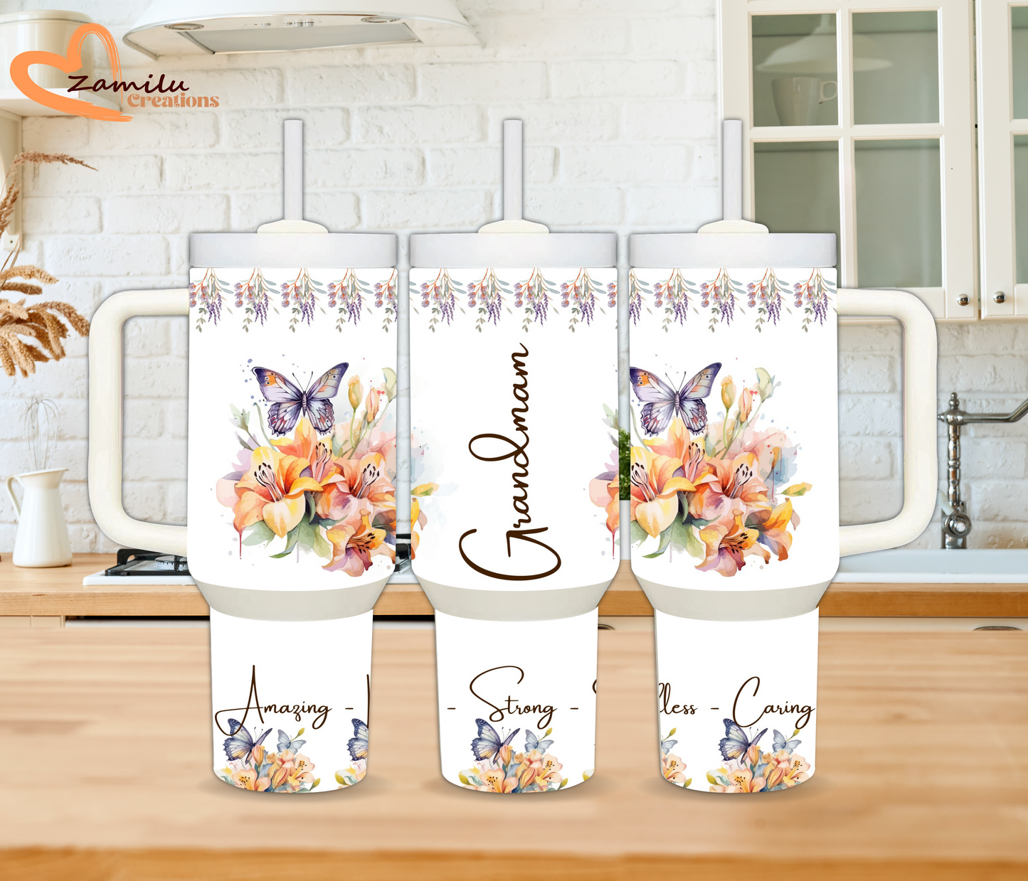 Grandma personalized tumbler, 30 oz - 40 Oz custom tumbler