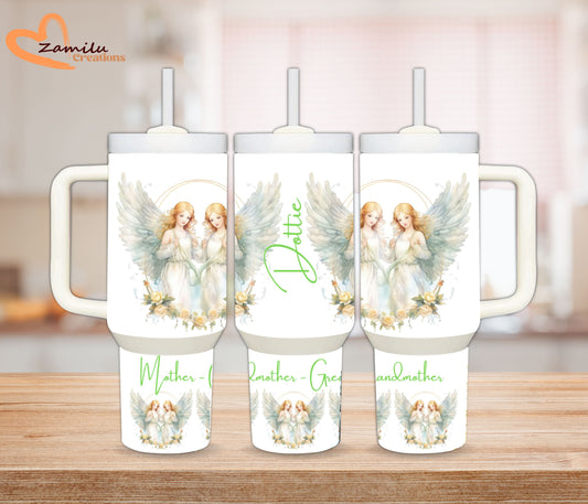 Angel Personalized Tumbler β Stainless Steel Cup 30 oz / 40 oz, Personalized Stainless Steel Cup , Grandma, mom, nani, special for her
