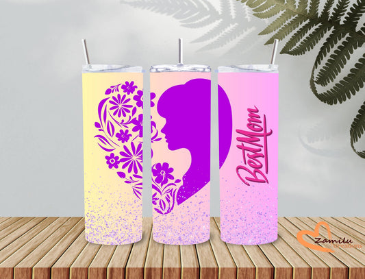 Best MOM!!! 20 oz Flowers  Tumbler