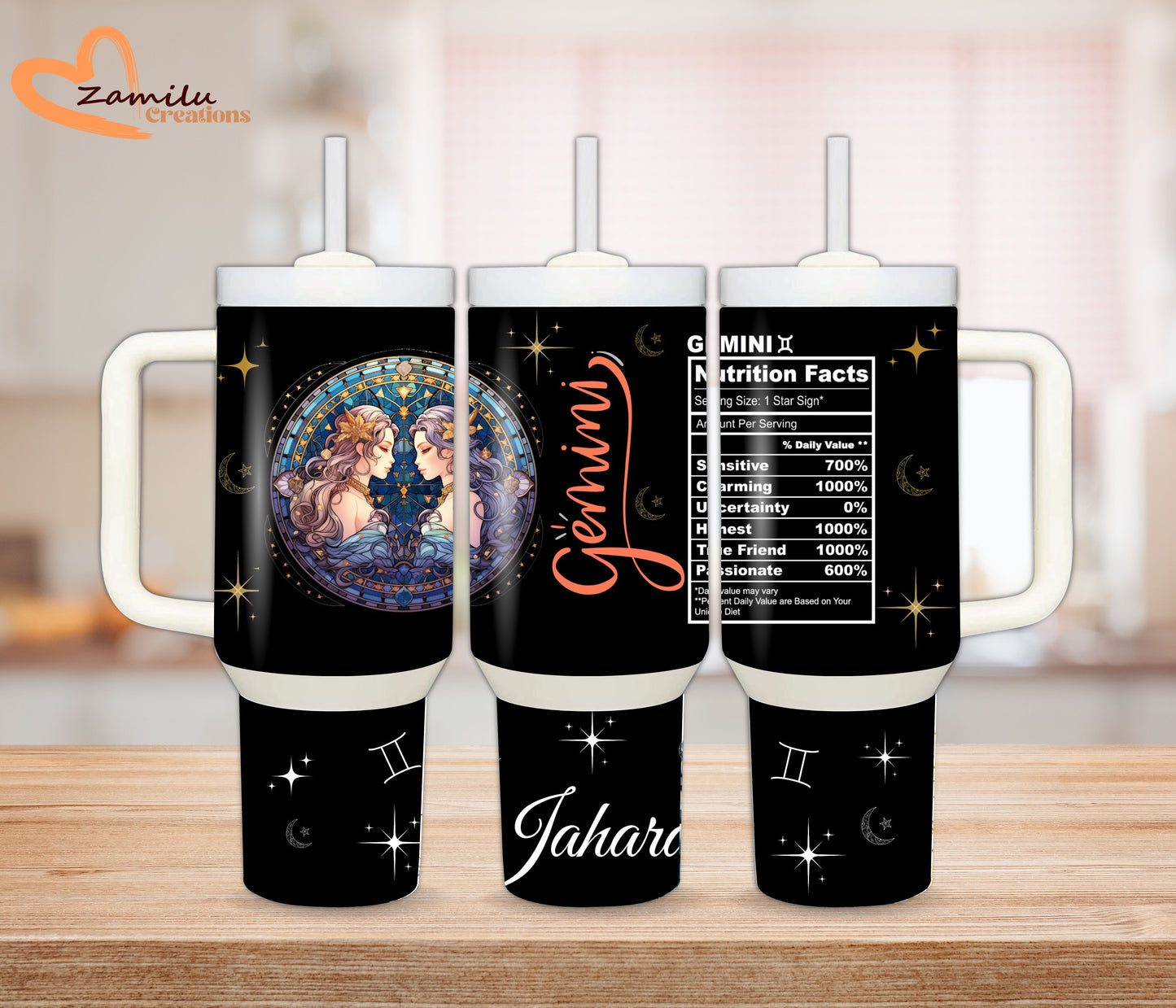 30 oz - 40 oz Personalized Tumbler, Zodiac Sign
