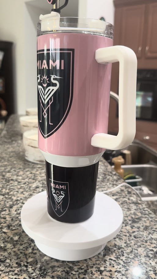 Personalized Inter Miami 30 or 40 oz Tumbler with Handle – Messi Soccer Cup – Custom Stainless Steel Water Bottle – Gift for Soccer Fans & Athletes