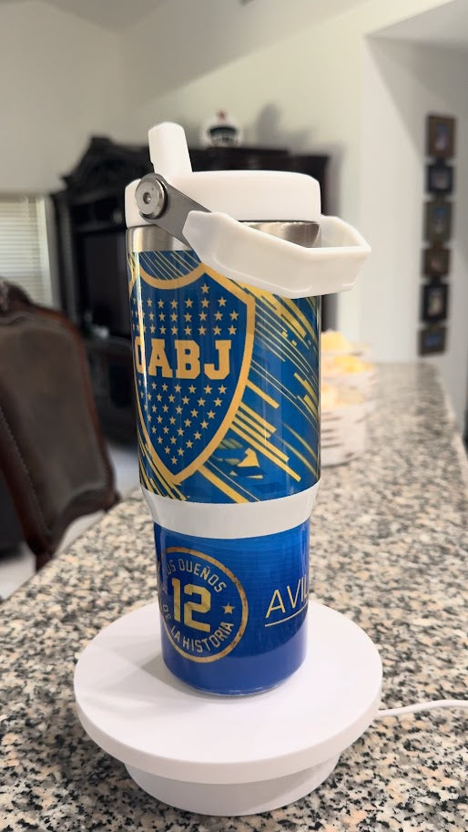 Personalized Boca Junior 30 oz - 40 oz Tumbler with Handle – Boca Junior team – Custom Stainless Steel Water Bottle – Gift for Soccer Fans & Athletes