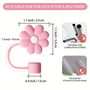Silicone Straw Covers and Toppers for 30 - 40oz Tumblers with Handle Dust - Proof