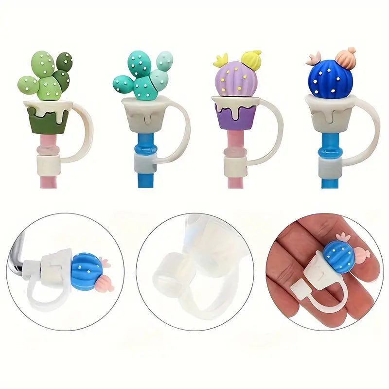 Silicone Straw Covers and Toppers for 30 - 40oz Tumblers with Handle Dust - Proof