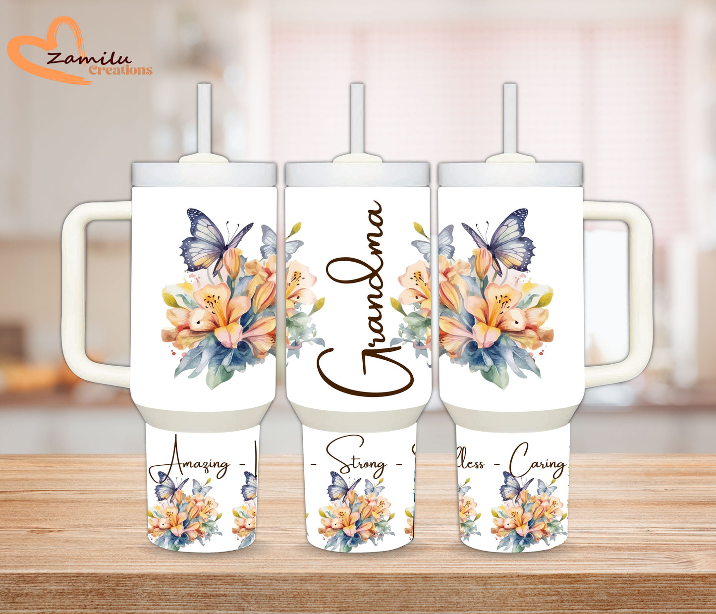Grandma personalized tumbler, 30 oz - 40 Oz custom tumbler