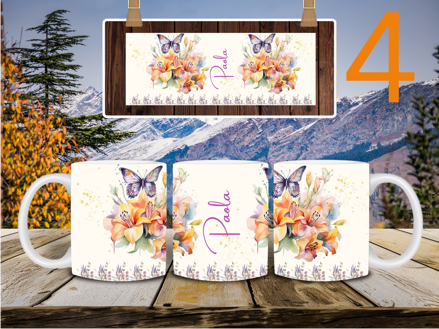 Personalized Floral & Butterfly 16 oz Mug – Stainless Steel, Stylish & Functional ✨