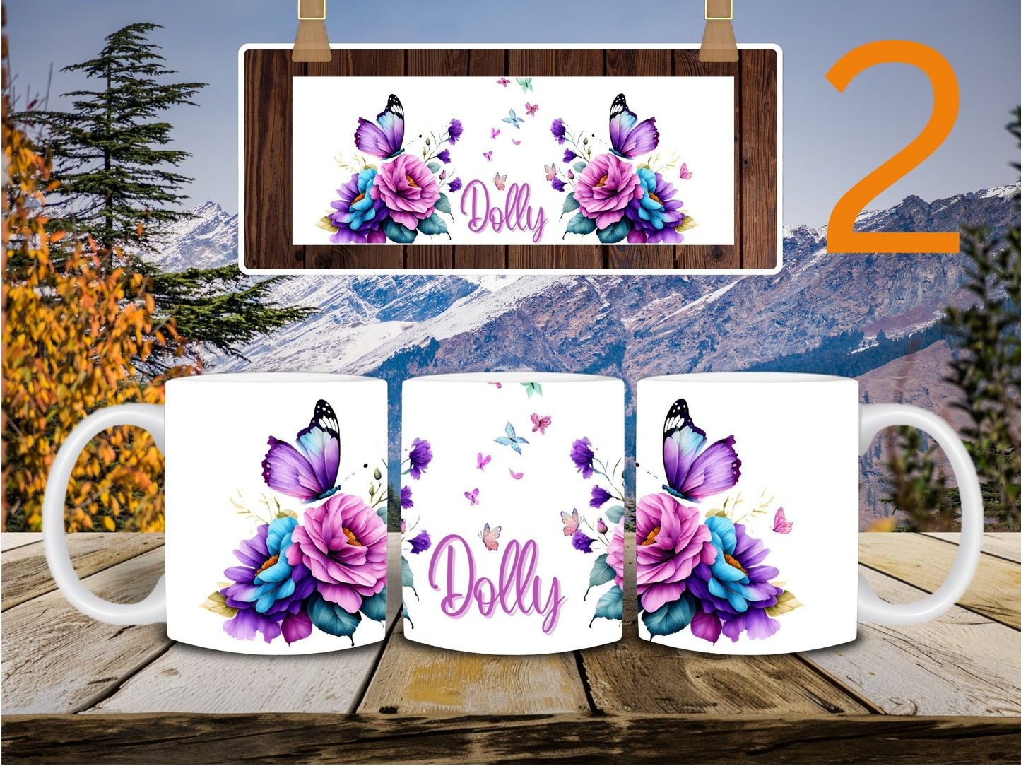 Personalized Floral & Butterfly 16 oz Mug – Stainless Steel, Stylish & Functional ✨