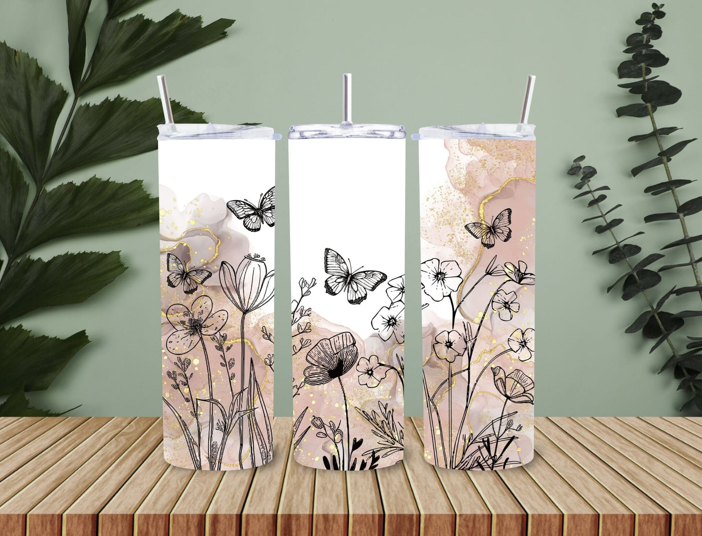 20 oz Flowers  Tumbler