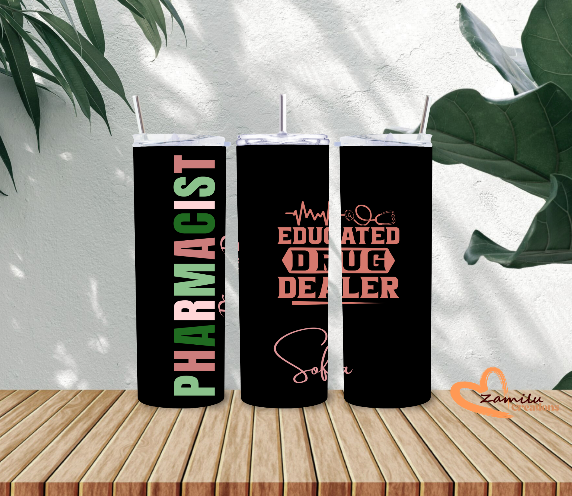 Pharmacist Tumbler 20oz | Educated Drug Dealer Cup | Custom Name Pharmacy Gift | Funny Pharmacist Gift | Pharmacy Tech Gift