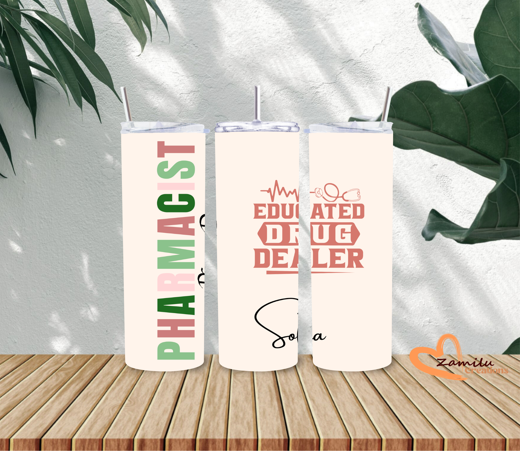 Pharmacist Tumbler 20oz | Educated Drug Dealer Cup | Custom Name Pharmacy Gift | Funny Pharmacist Gift | Pharmacy Tech Gift
