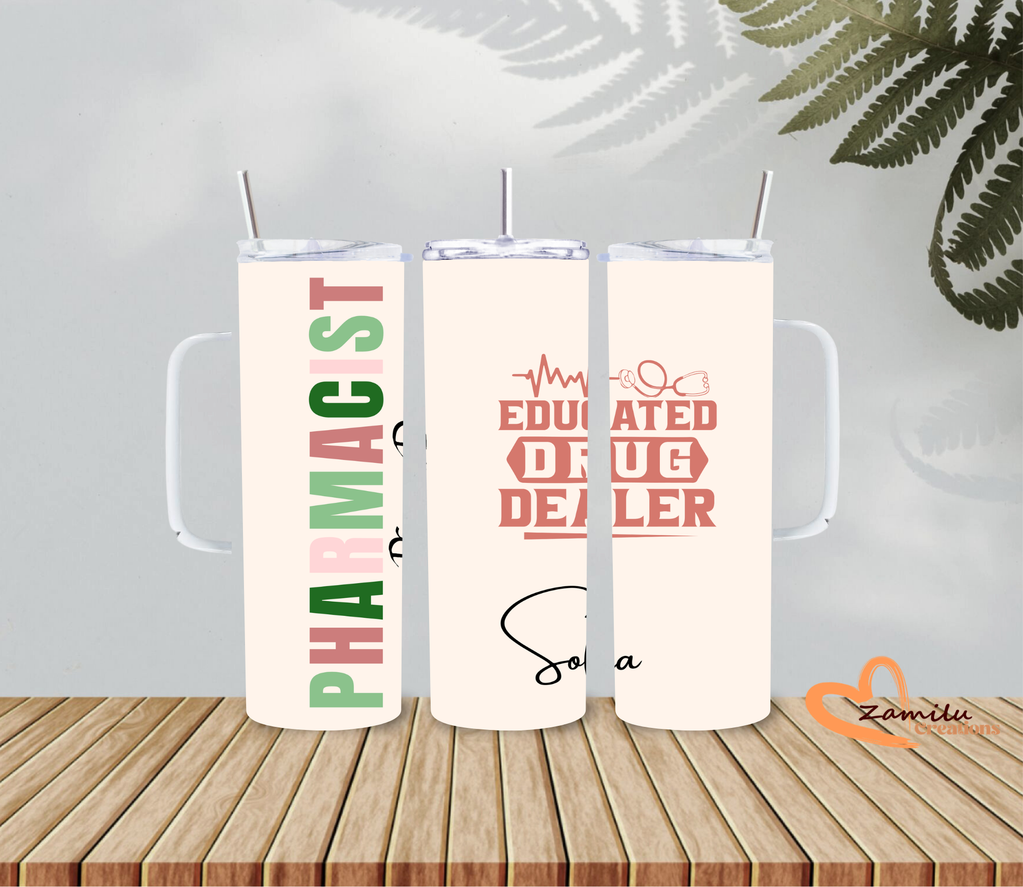 Pharmacist Tumbler 20oz | Educated Drug Dealer Cup | Custom Name Pharmacy Gift | Funny Pharmacist Gift | Pharmacy Tech Gift