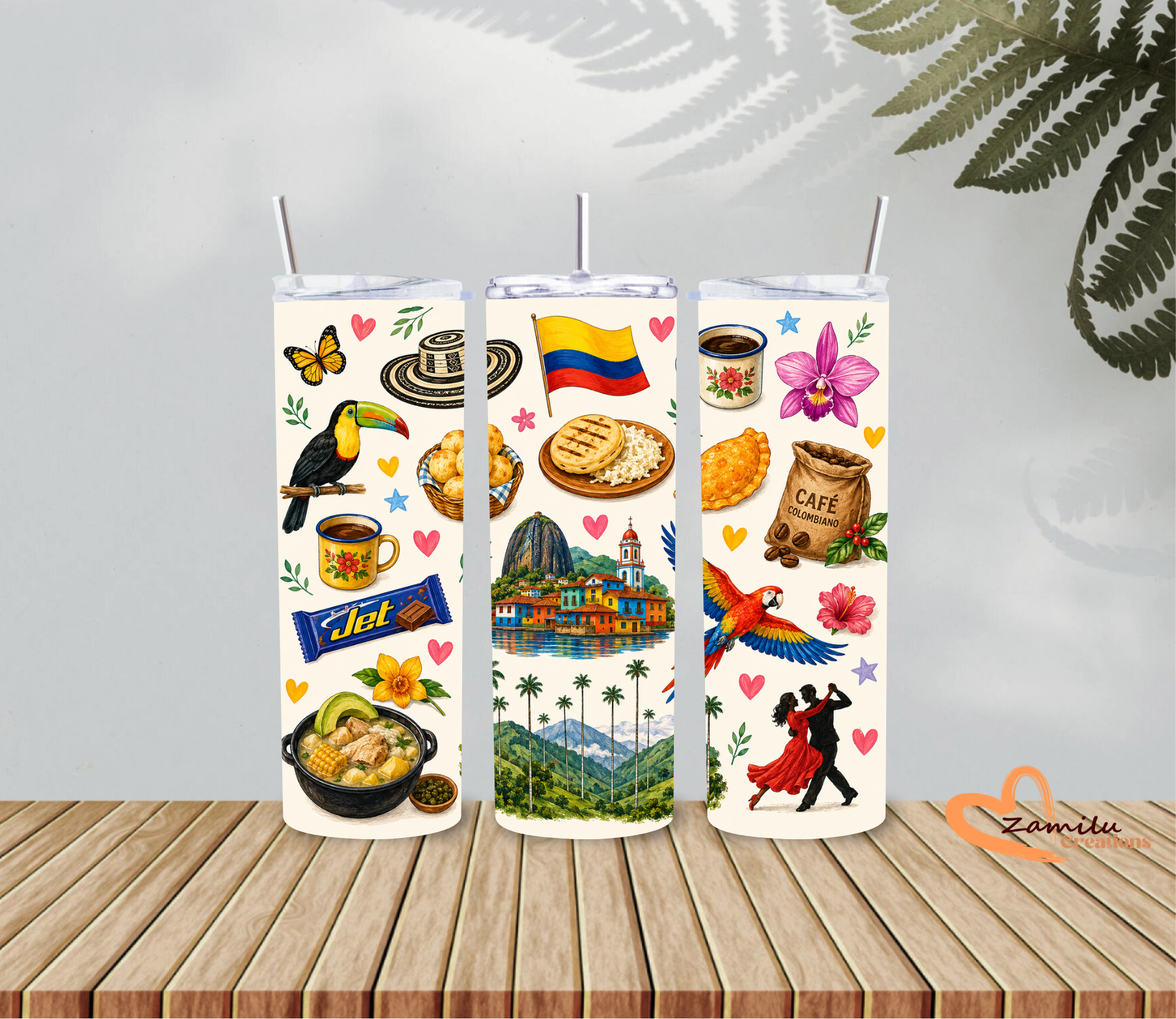 Colombian Tumbler 20oz | Colombian Gift | Colombian Heritage Personalized Gift, Orgullo Colombiano, Guatape