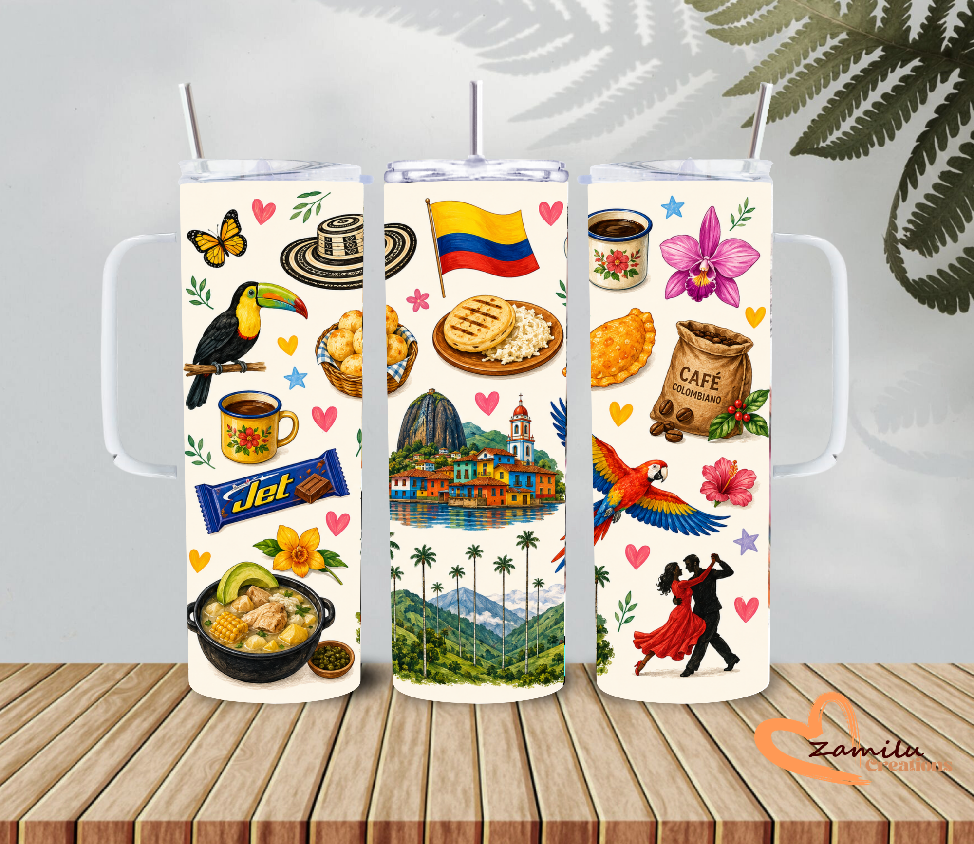 Colombian Tumbler 20oz | Colombian Gift | Colombian Heritage Personalized Gift, Orgullo Colombiano, Guatape