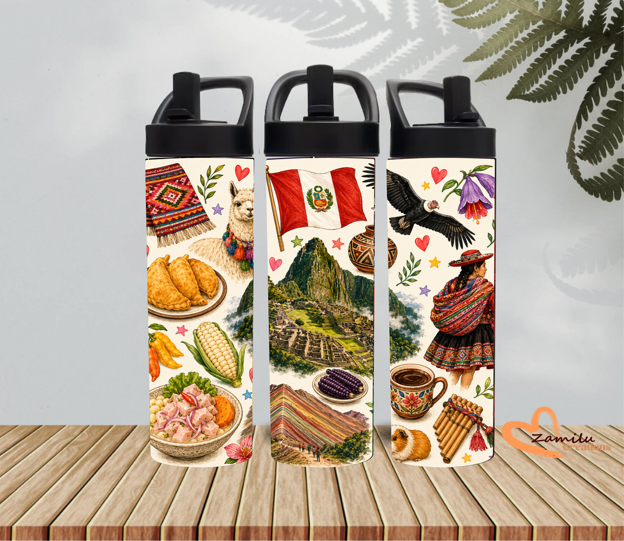 Peru Tumbler 20oz | Peruvian Gift | Machu Picchu Travel Mug | Peru Heritage Cup | Alpaca Tumbler | Personalized Gift