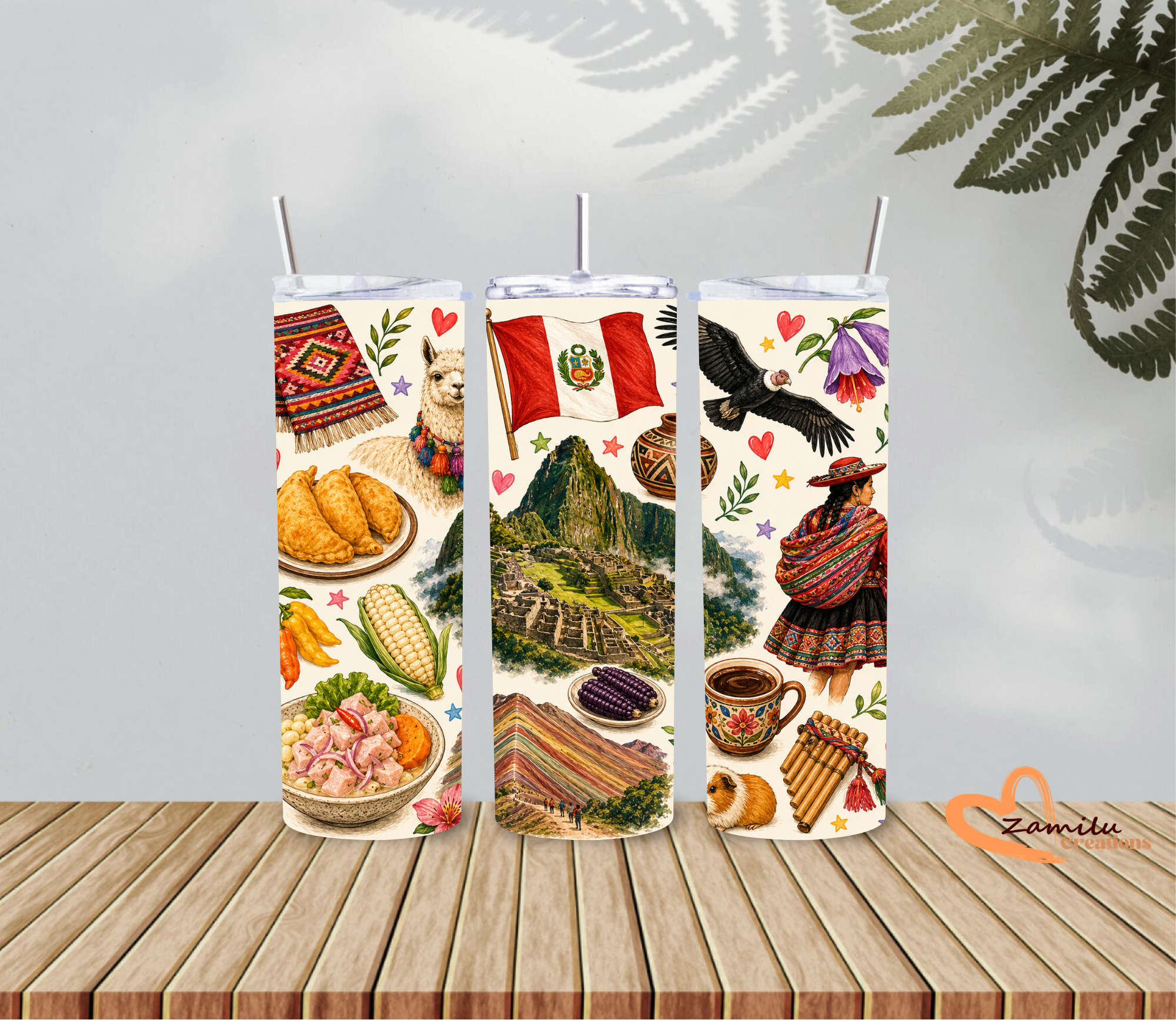 Peru Tumbler 20oz | Peruvian Gift | Machu Picchu Travel Mug | Peru Heritage Cup | Alpaca Tumbler | Personalized Gift
