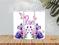 Personalized Floral Butterfly Tumbler 20 oz, Custom Name Cup, Watercolor Flower Tumbler, Birthday Gift for Mom, Grandma, Nana, Gift for Her
