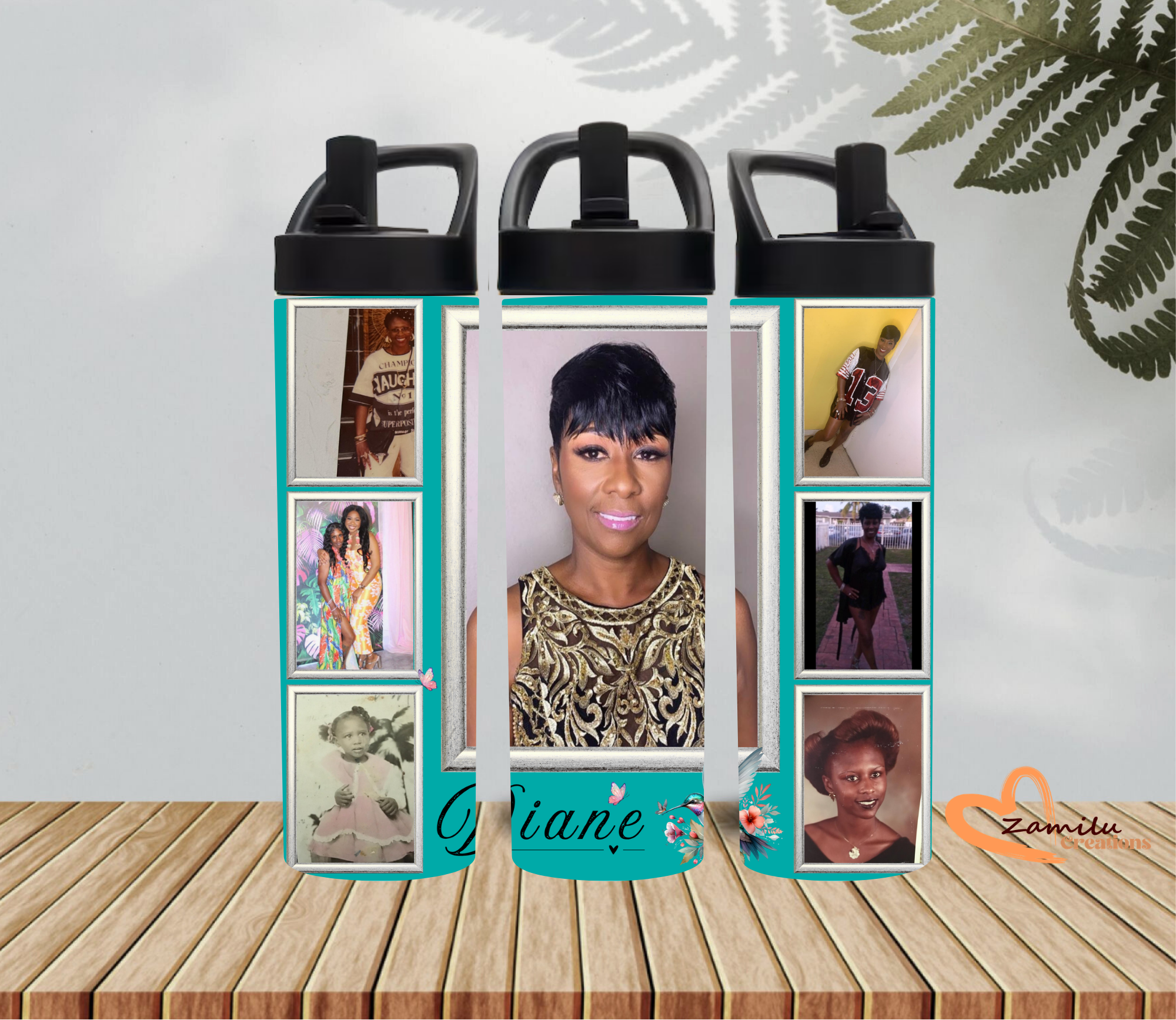 Personalized Photo Collage Tumbler with Handle