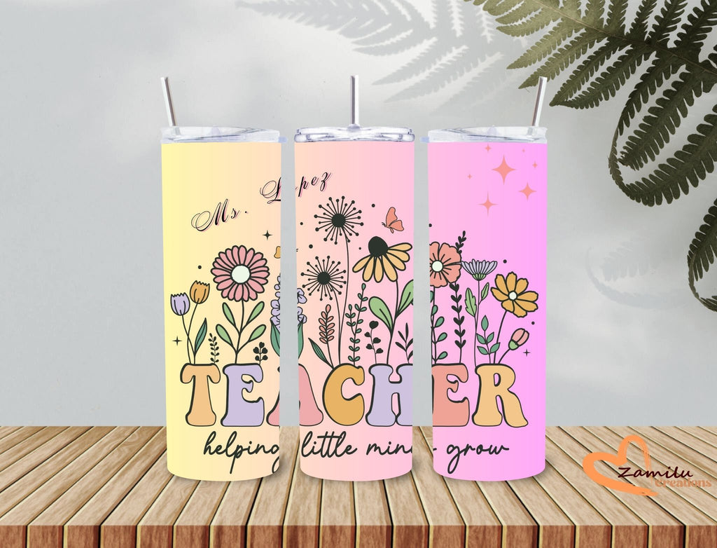 Personalized Teacher Tumbler: Stainless Steel 20 oz, Appreciation Gift