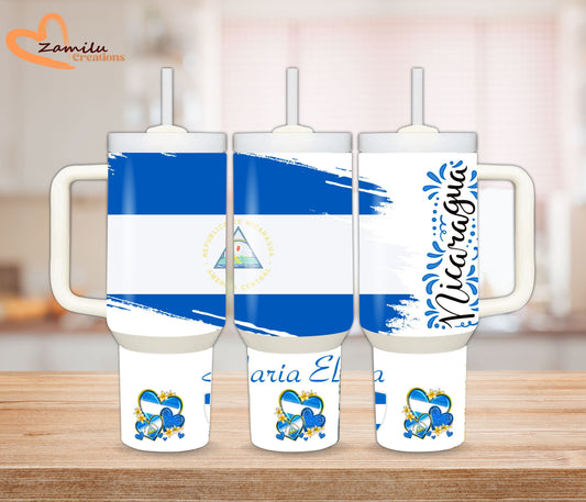 30Oz - 40 oz personalized tumbler with handle, Nicaragua (Copy)