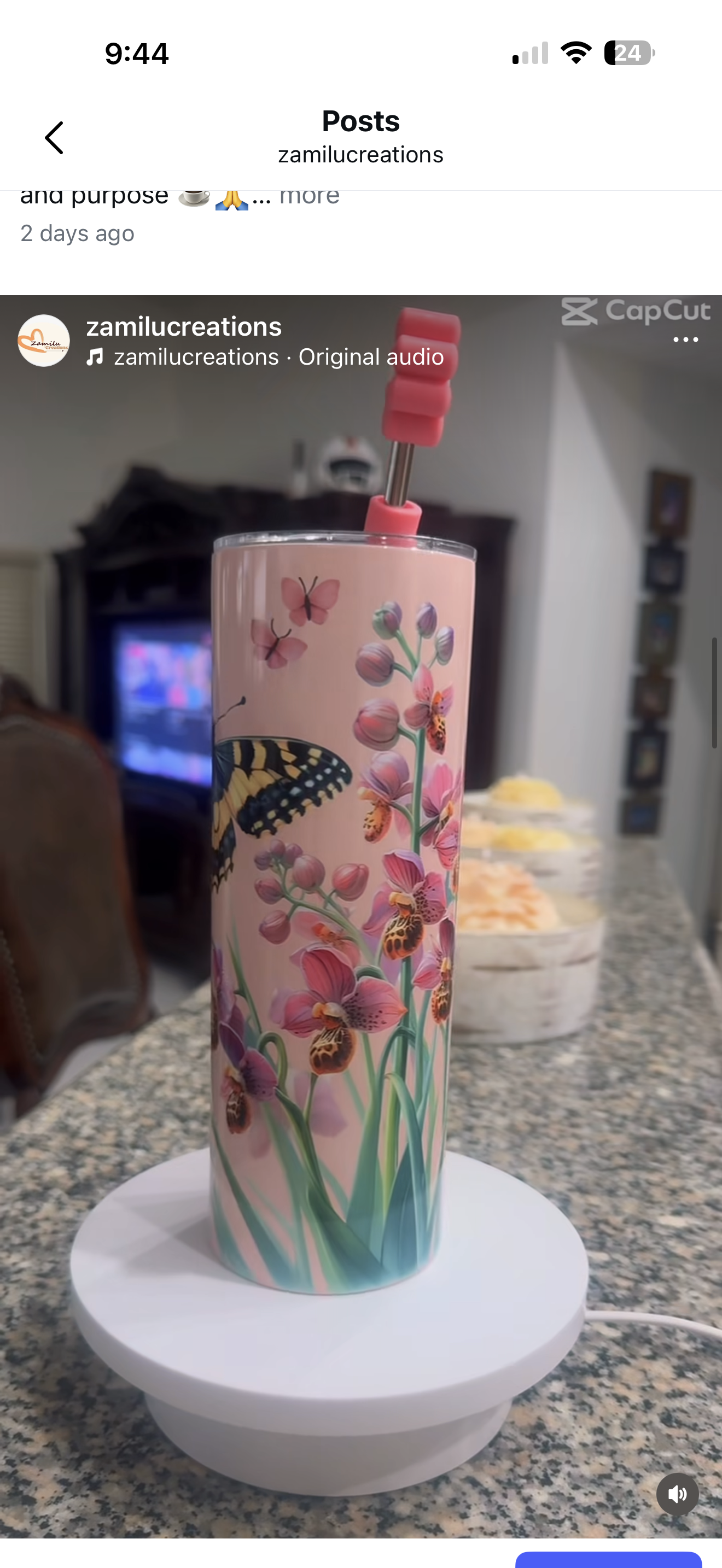 Personalized Floral Butterfly Tumbler with Name | Orchid Flower Cup | Custom Pink Aesthetic Tumbler | Gift for Her | 20oz