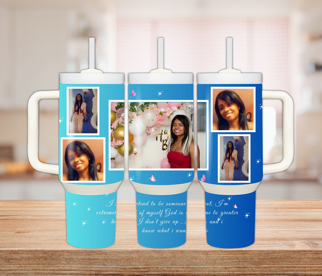 Personalized Pet Photo Tumbler with handle, Custom Picture Cup Travel Mug Dog Cat Pet Memorial Gift Christmas Gift for Her, Stainless Steel