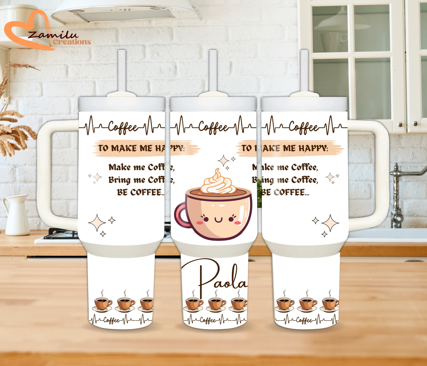 Personalized 30 40 Oz tumbler for coffee lovers