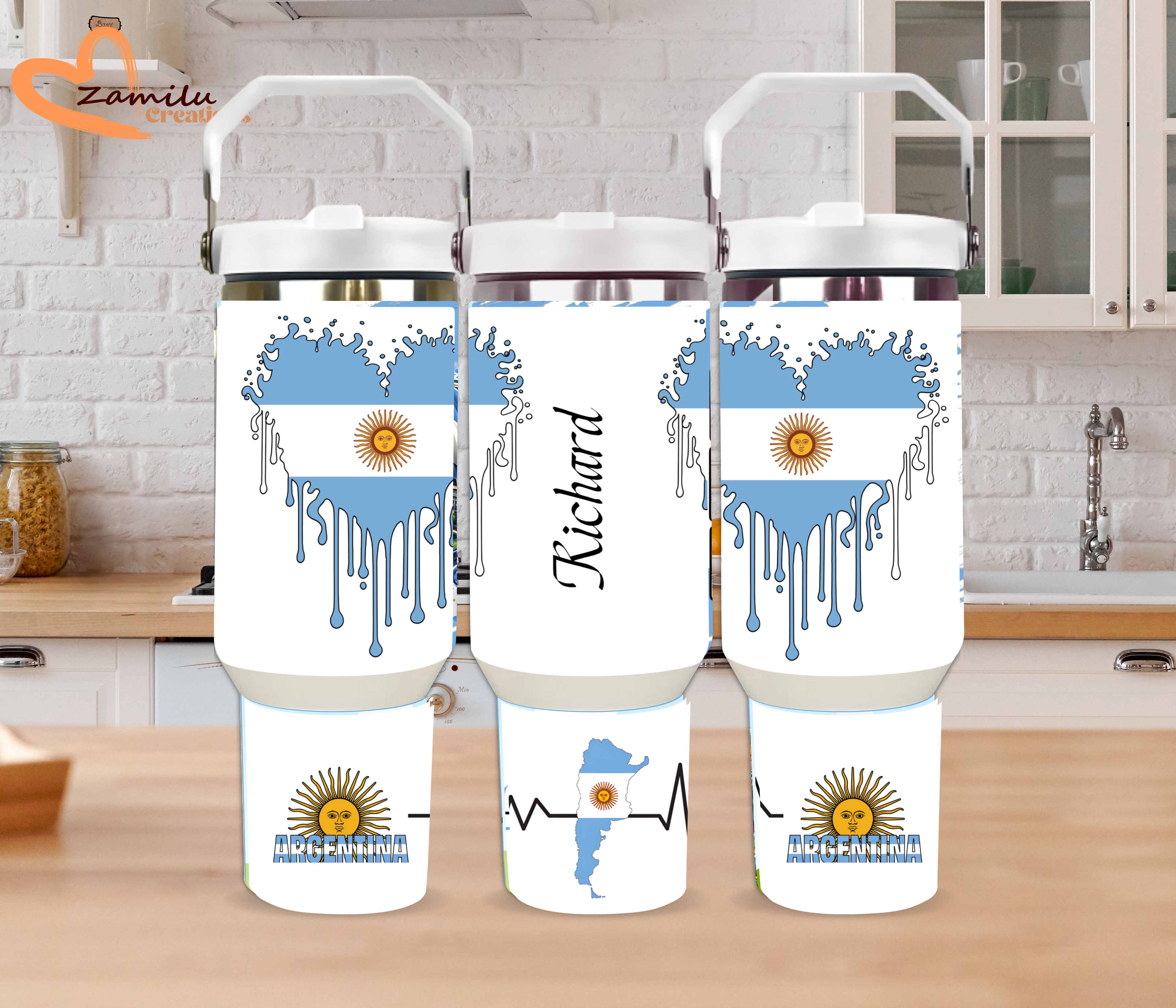 Personalized Argentina Soccer Tumbler: Stainless Steel Fan Cup, Argentinian Gift, World Cup Champion Gift, bebedero personalizado