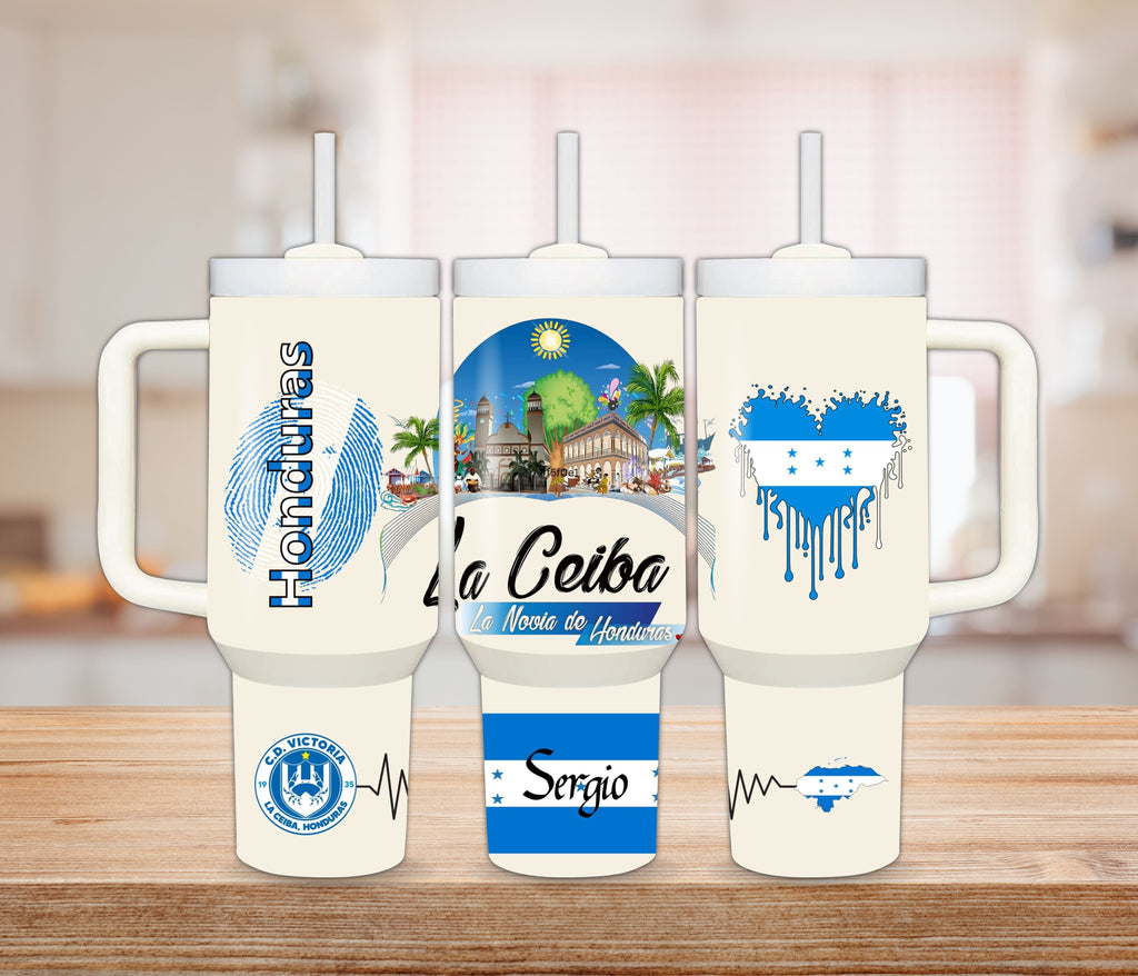 La Ceiba Paradise Tumbler – 30 oz & 40 oz Stainless Steel Travel Cup | Personalized Honduras Design 🇭🇳