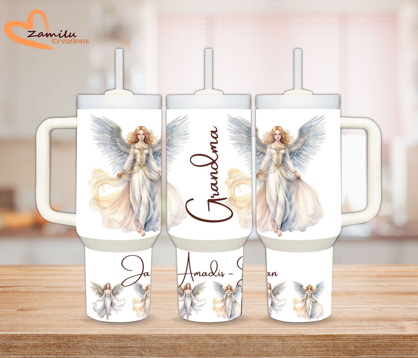 Angel Personalized Tumbler – Stainless Steel Cup 30 oz / 40 oz, Personalized Stainless Steel Cup , Grandma, mom, nani, special for her