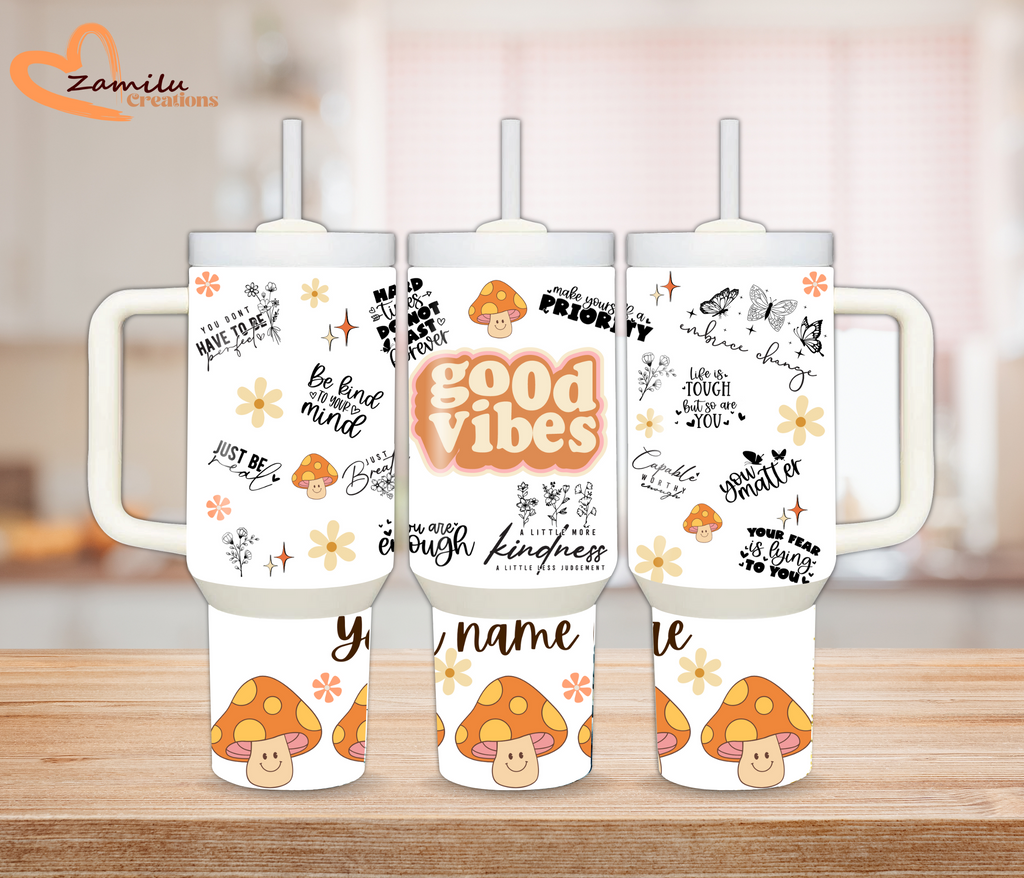 Daily reminders  tumbler, 30 oz- 40 Oz tumbler with handle