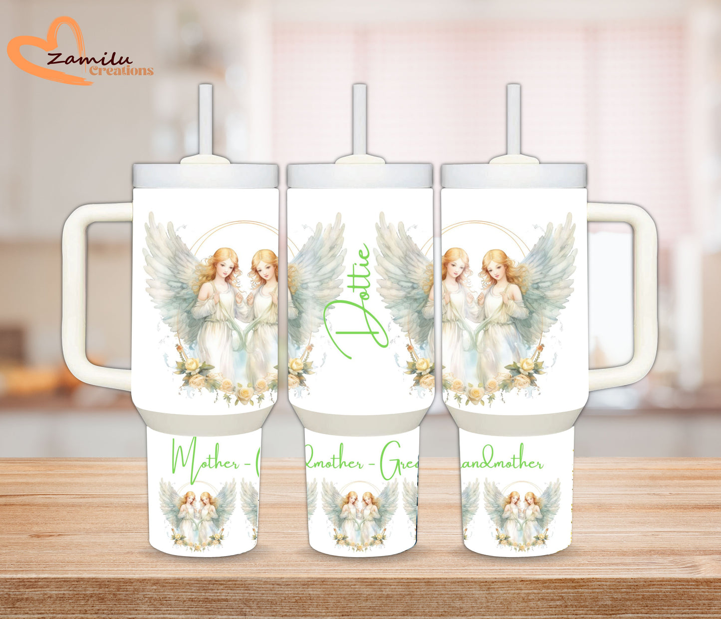 Angel Personalized Tumbler – Stainless Steel Cup 30 oz / 40 oz, Personalized Stainless Steel Cup , Grandma, mom, nani, special for her