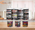 Retro 80’s Cassette Bands Tumbler – Personalized Stainless Steel Cup