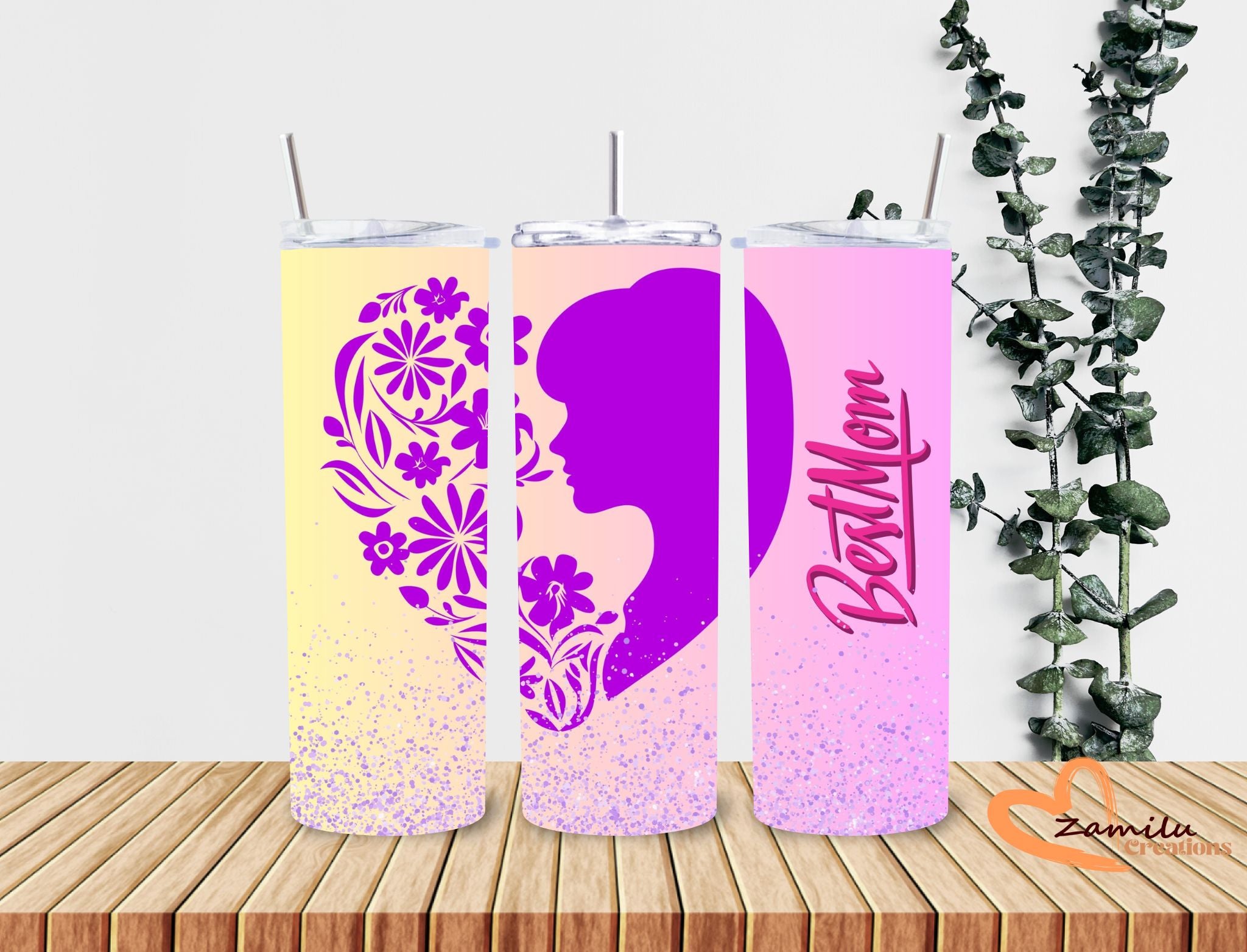 Best MOM!!! 20 oz Flowers  Tumbler