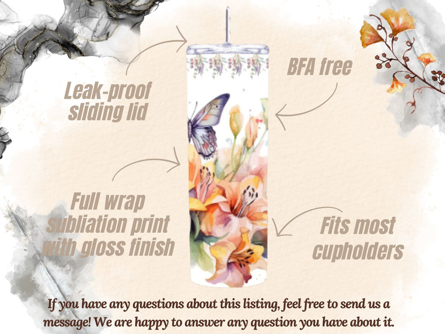 Personalized Business Logo Tumbler – 20 oz Custom Stainless Steel Cup, Corporate Branding Drinkware