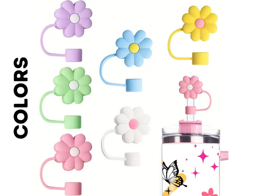 Silicone Straw Covers and Toppers for 30 - 40oz Tumblers with Handle Dust - Proof