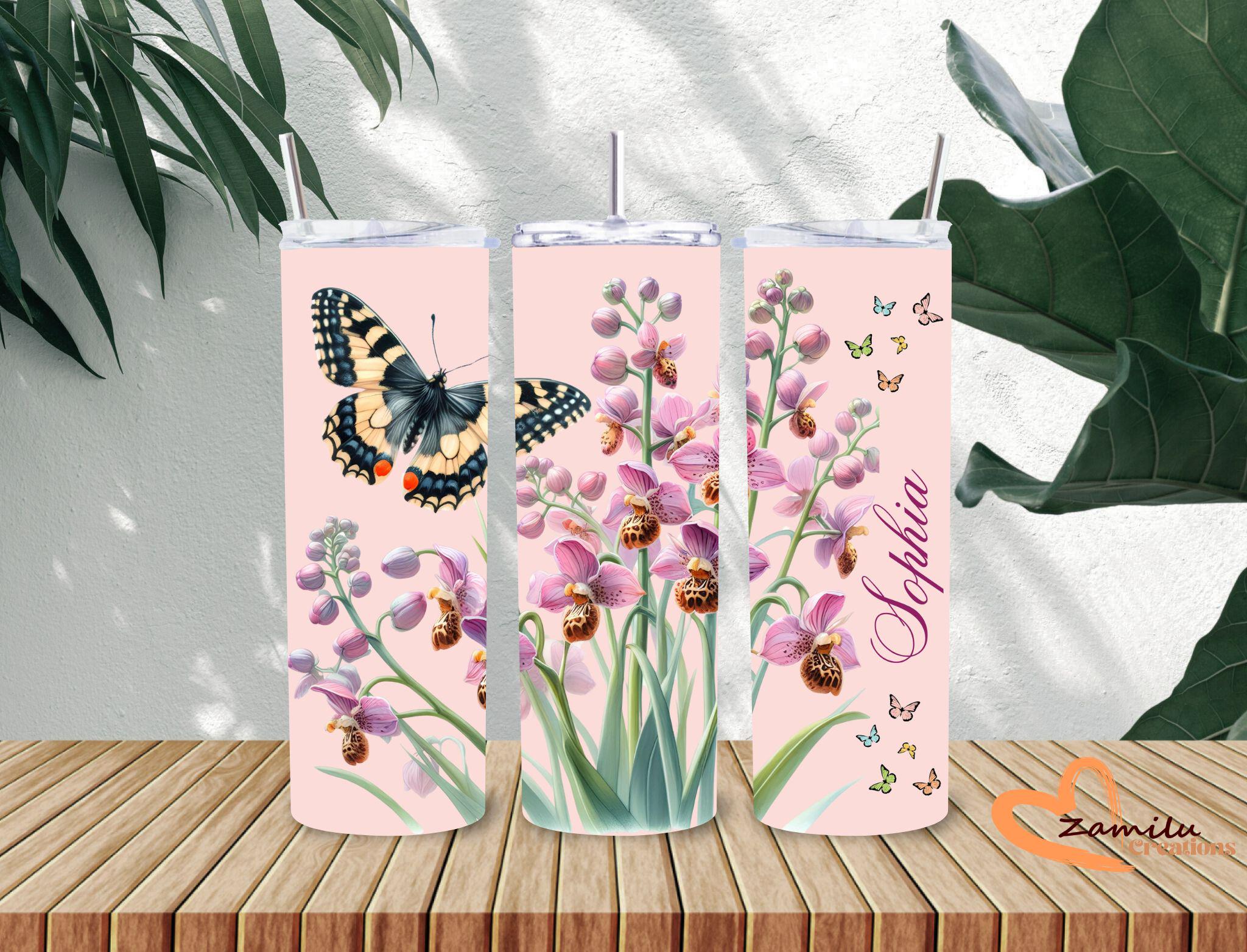 Personalized floral butterfly tumbler with orchid design
Custom name pink tumbler with flowers and butterfly
Elegant orchid tumbler personalized gift for her
Floral aesthetic tumbler with butterflies and name
Pink personalized tumbler for women gift idea