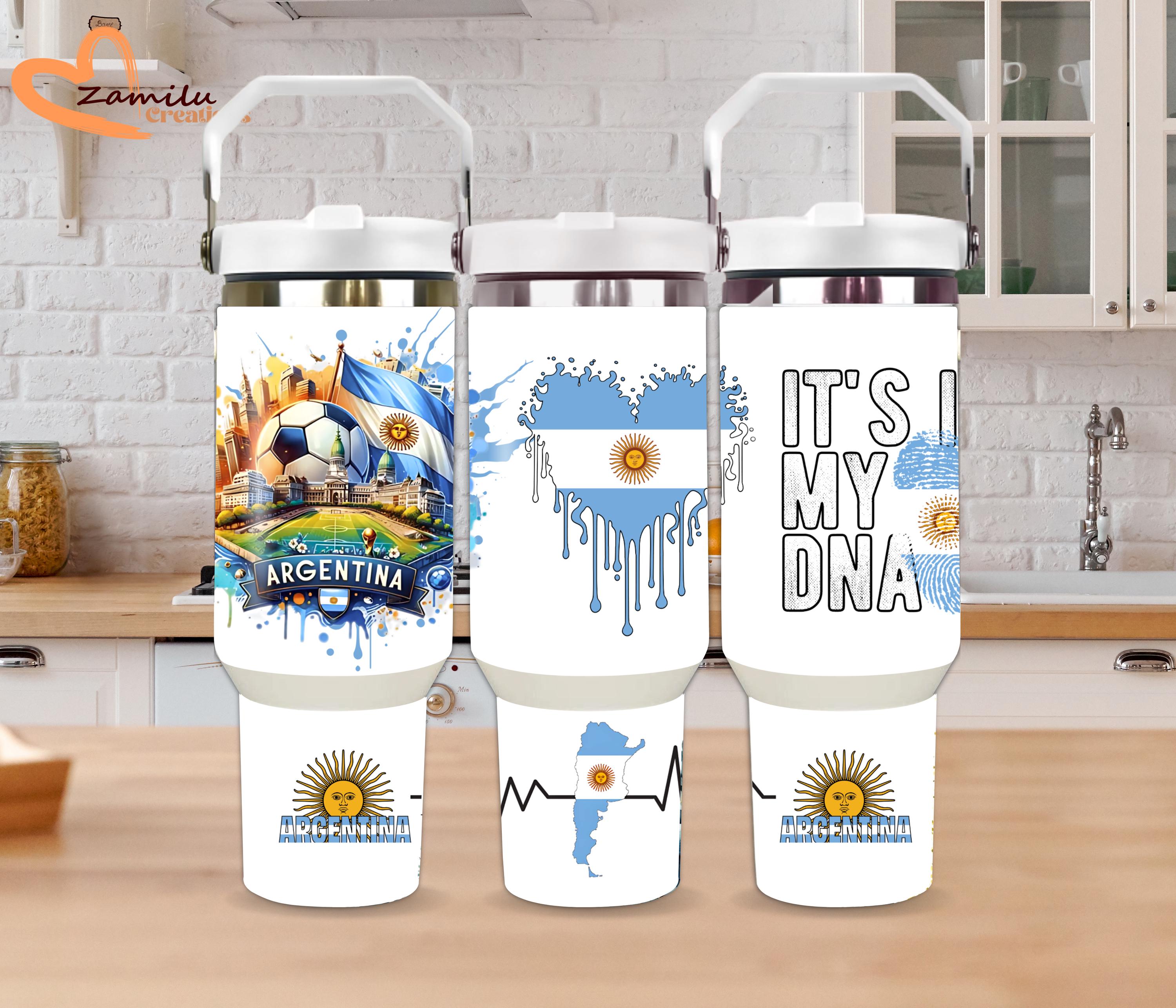 Argentina Soccer Tumbler 30oz, Personalized Stainless Steel Cup, Custom Name Argentina Cup, World Cup Fan Gift, football gift