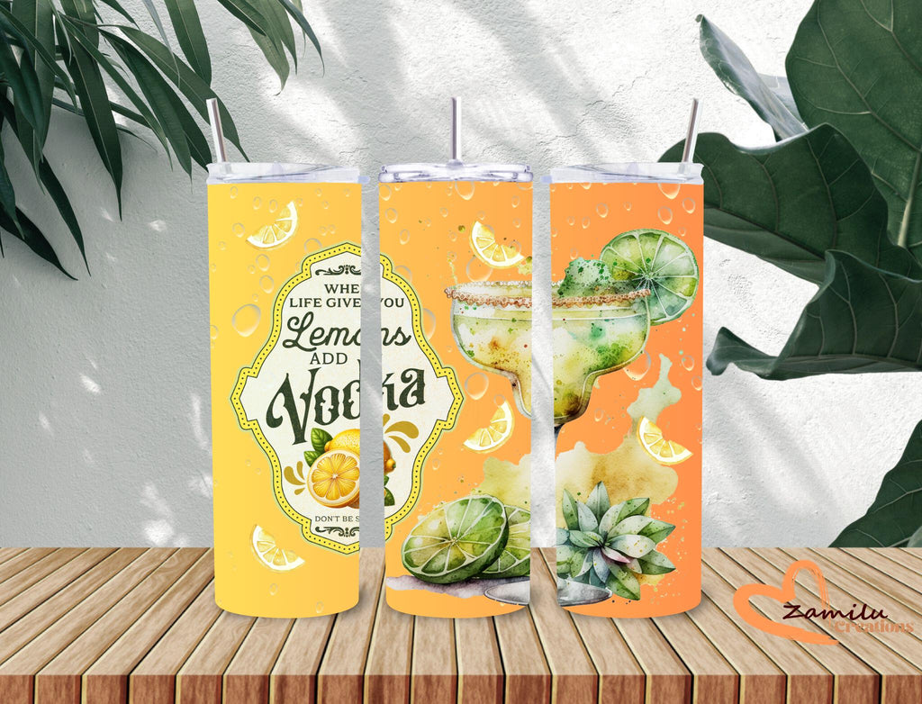Personalized Vodka Tumbler – 20 oz Funny Fruit Cocktail Cup with Straw