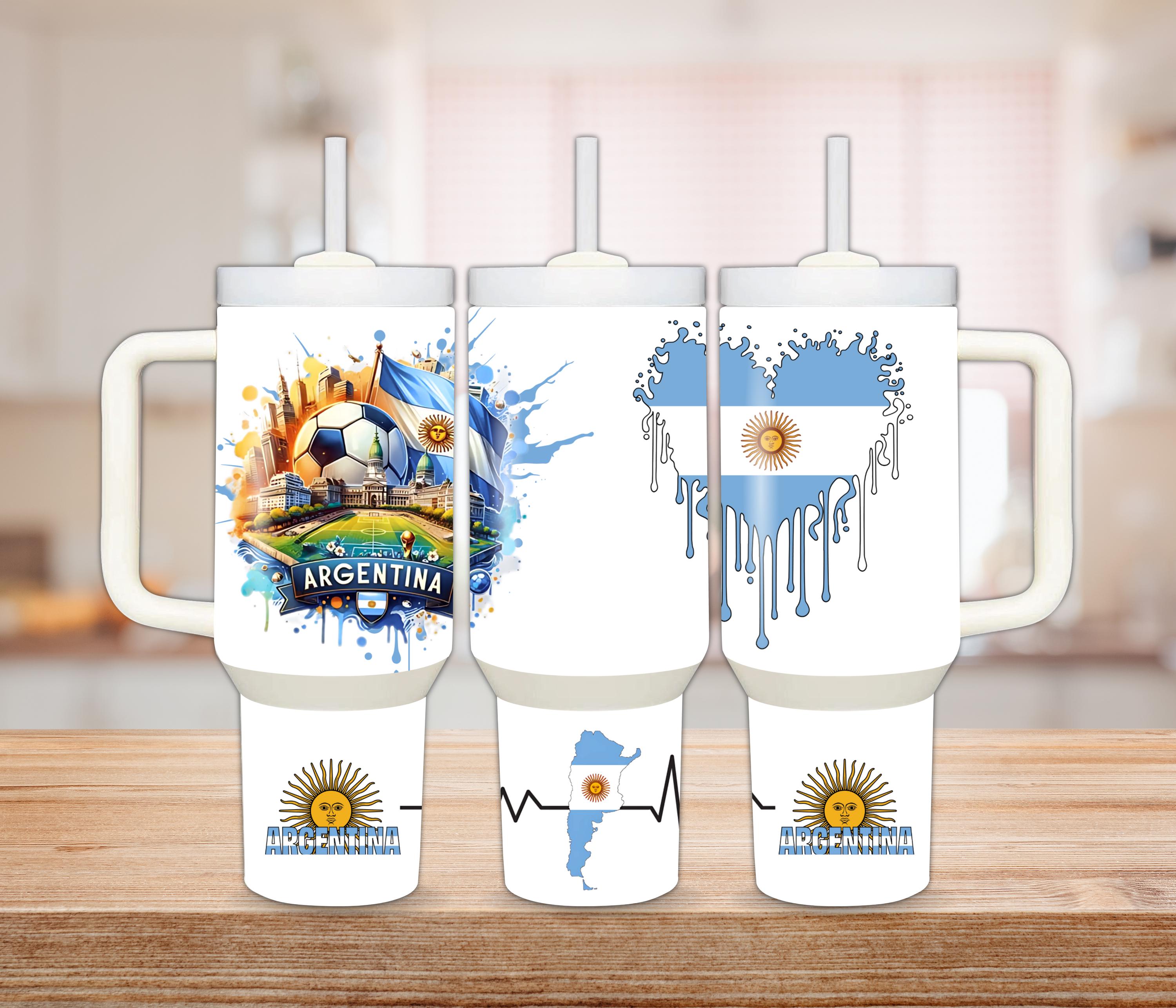 Personalized Argentina Soccer Tumbler: Stainless Steel Fan Cup, Argentinian Gift, World Cup Champion Gift, bebedero personalizado