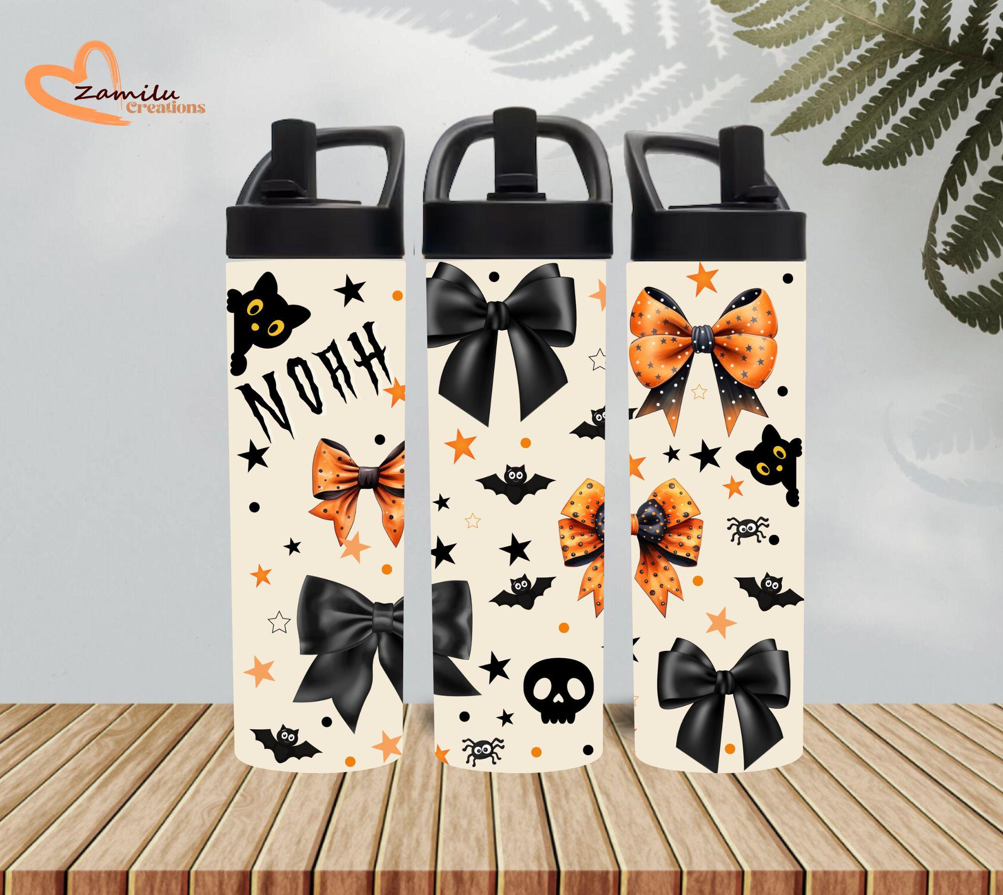 Personalized Halloween Skeleton Tumbler: Stainless Steel Custom Name Cup