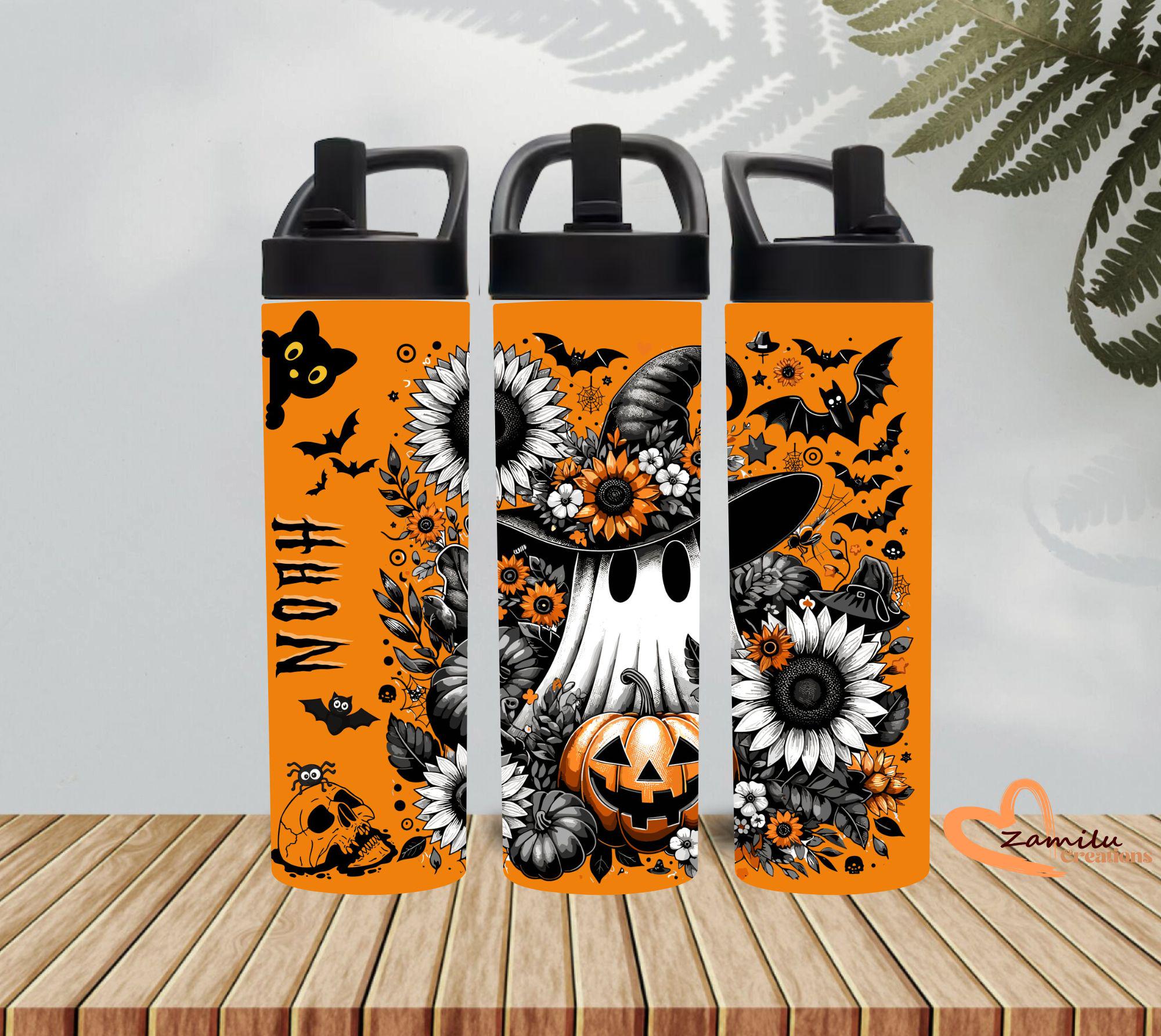 Personalized Halloween Skeleton Tumbler: Stainless Steel Custom Name Cup