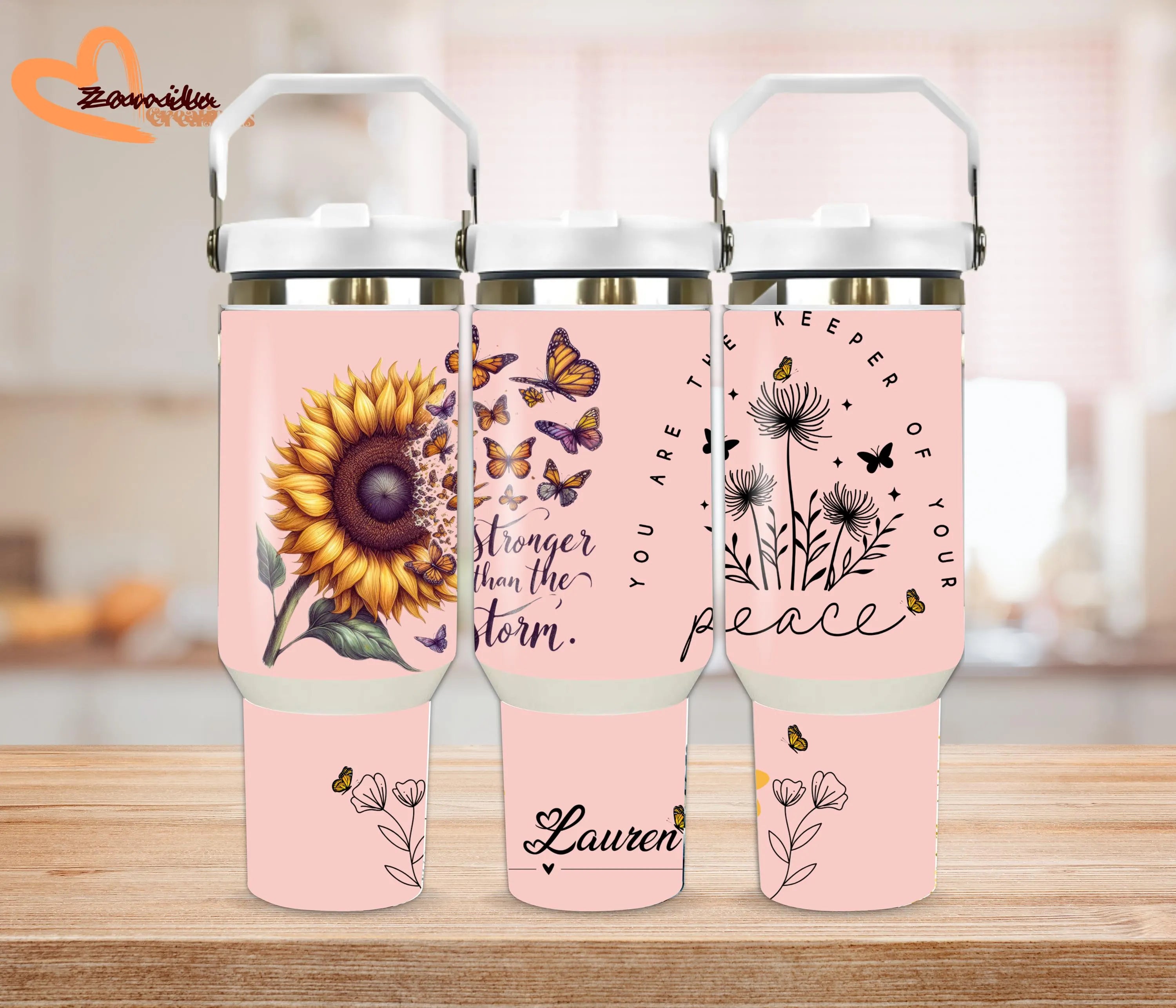 Stronger Than The Storm Tumbler – 30 oz & 40 oz Personalized Mental Health Inspirational Cup, Daily Reminder with Name