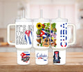 Cuban Pride Tumbler – 30 oz & 40 oz Stainless Steel Travel Mug with Handle & Straw, Cuban Flag Drinkware, Gift for Cubans